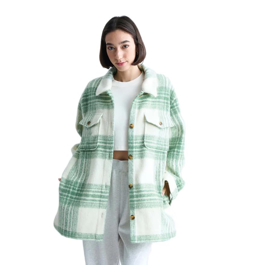 Amazon | [ロキシー] ジャガードチェック ロングシャツジャケット